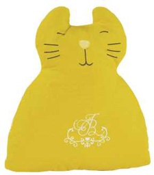 [V9160260000] Cuscino gatto giallo st-0529 cm. 40 x 35 x 9