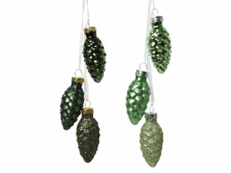 [20035540] Decorazione Pigna Per Albero Di Natale In Vetro 2,5 Cm Colorazione Assortite