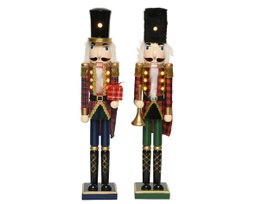 [20035631] Decorazione di natale schiaccia noci led fantasia assortite H76xL13xP11,5 cm