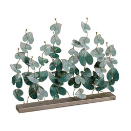 [V8535160000] Decorazione metallo verde oro cm 85x19