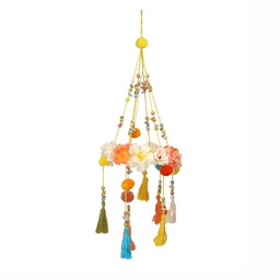 [V8531860000] Decorazione scacciapensieri corona di fiori cmø25h75