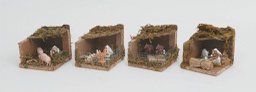 [1932442] Disp.Ambientazioni Animali In Stalla Cm.9,5X9,5X9H 4 Mod.Ass. decorazione di Natale