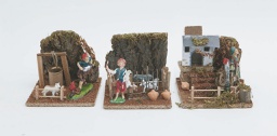 [042179] Disp.Scena Pastore/Ortolana/Suonatore Cm.14,5X14X15 3 Mod.Ass. decorazione di Natale