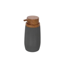 [20009713] Dispenser Sapone Serie London Grigio E Effetto Legno Marrone