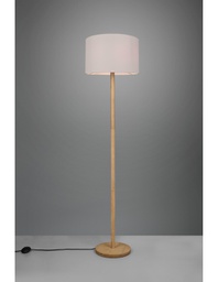 [TRIO401200101] Elegante Piantana Korba Base Legno Paralume Bianco Trio Lighting