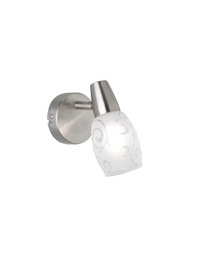 [TRIOR80021007] Faretto Colmar Nichel Spot Led Vetro Satinato L8 cm Trio Lighting