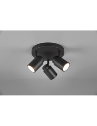 [TRIO880430332] Faretto Rotondo 3 Spot Orientabili Metallo Nero Angelo Trio Lighting