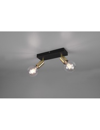 [2002746] Faretto Spot 2xE27 Vannes Nero-Ottone L26 cm Trio Lighting