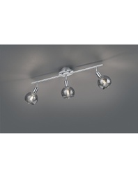 [TRIOR80593006] Faretto Spot Da Soffitto Brest Cromo 3 Vetri Fumé Trio Lighting