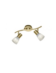[TRIO871010208] Faretto da Soffitto 2 Spot E14 Orientabili Levisto Ottone Trio Lighting