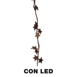 [V6058150000] Festone stelle marrone con 20 micro ledcm210xh200x1 - a batteria