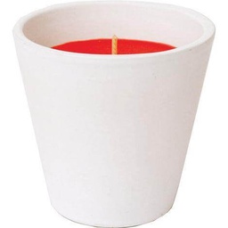 [2001944] Flortis Bicchiere In Terracotta Con Candela Al Geraniolo Per Zanzare