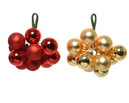 [19625990] Grappolo decorativo di Natale rosso e oro colori assortiti ø2 cm