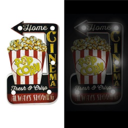 [V4609470000] Insegna metallo pop corn c/led cm 25x40