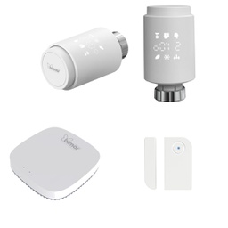 [2012672] Kit Smart Control per Automazione Domestica - 2 Valvole Termostatiche, 1 Gateway e 1 Sensore di Porta e Finestra - Dimensioni: 193x130x105 mm