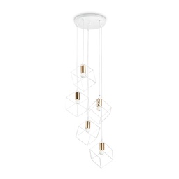 [8021696237671] Lampada a sospensione bianco D 500 x H min 400 - max 2455 mm