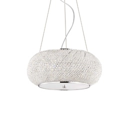 [8021696082158] Lampada a sospensione cromo D 400 x H min 440 - max 2190 mm