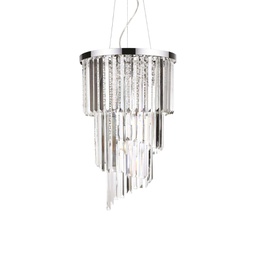 [8021696117737] Lampada a sospensione cromo D 400 x H min 870 - max 2620 mm