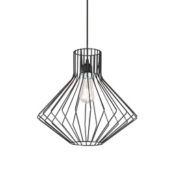 [8021696167497] Lampada a sospensione nero D 395 x H min 620 - max 1430 mm