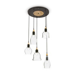 [8021696103174] Lampada a sospensione nero D 500 x H min 635 - max 1325 mm