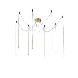 [8021696283999] Lampada a sospensione ottone D 115 x H min 450 - max 5430 mm