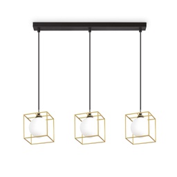 [8021696251110] Lampada a sospensione ottone L 750 x H min 370 - max 1120 x P 120 mm