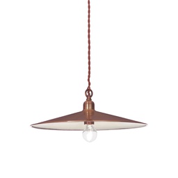 [8021696112732] Lampada a sospensione rame D 350 x H min 340 - max 1050 mm