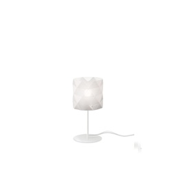 [PRISMA/T/36/W] Lampada da Tavolo Base e Stelo Bianco in Metallo Cm. 13 x 36h