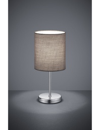 [TRIOR50491011] Lampada da Tavolo Jerry Cromo Paralume Grigio Ø13 cm Trio Lighting