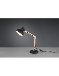 [TRIO508300132] Lampada da Tavolo Kimi Legno E Paralume Nero Trio Lighting