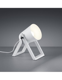 [TRIOR50721031] Lampada da Tavolo Moderna Marc Base Legno e Spot Metallo Bianco Trio Lighting