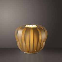 [QN/L/42/NGLD] Lampada da Tavolo New Gold in Metallo Bianco Cm. 42 x 33h