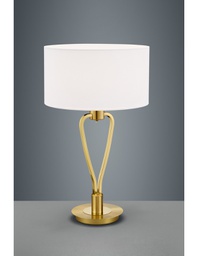 [TRIO500200108] Lampada da Tavolo Paris II Ottone con Paralume Bianco Trio Lighting