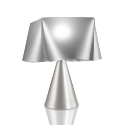 [WANDA/LC/30/SVR] Lampada da Tavolo cono Silver in Plastica Cm. 28 x 32h
