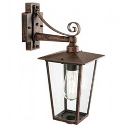 [SOV941/11] Lampada da esterno in alluminio pressofuso con diffusori in vetro trasparente ruggine