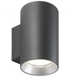 [SOV98463/16] Lampada da parete in alluminio pressofuso con diffusori in vetro trasparente - 20W, 2120 lumen, luce calda grafite