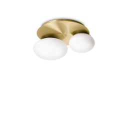 [8021696293653] Lampada da soffitto Ninfea in ottone - L 360 x H 140 x P 320 mm