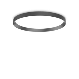 [8021696306612] Lampada da soffitto nero D 600 x H 80 mm