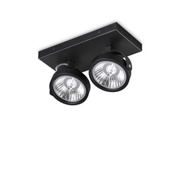 [8021696300566] Lampada da soffitto nero L 280 x H min 125 - max 165 x P 140 mm