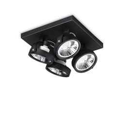 [8021696300580] Lampada da soffitto nero L 280 x H min 125 - max 165 x P 280 mm