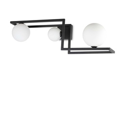 [8021696284286] Lampada da soffitto nero L 686 x H 250 x P 200 mm