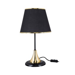 [FZ97694] Lampada da tavolo Aden metallo e paralume tessuto nero ASZ1632