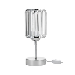 [FZ97696] Lampada da tavolo Alis cromata e paralume effetto cristallo MNG7079