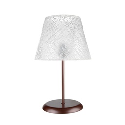 [EFFEZ95861] Lampada da tavolo Elva MNG3065 in metallo e paralume tessuto ricamo EFFEZ