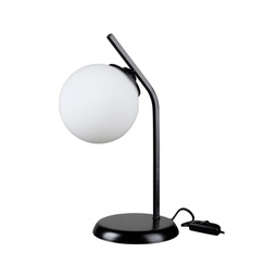 [EFFEZ97697] Lampada da tavolo Toren metallo nero e paralume a sfera in vetro ASZ1675 EFFEZ
