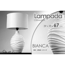 [GIC698620] Lampada da tavolo bianca lume ceramica cm 39 x 39 x 67 h
