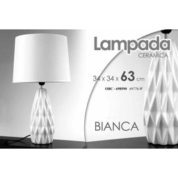 [GIC698590] Lampada da tavolo bianco lume ceramica cm 34 x 34 x 62.5 h