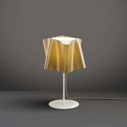[FOLIO/T/37/NGLD] Lampada da tavolo con base e stelo metallo FOLIO paralume Oro diametro 25x h37 cm
