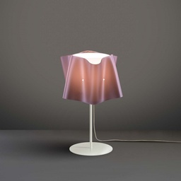 [FOLIO/T/37/PKM] Lampada da tavolo con base e stelo metallo FOLIO paralume Rosa diametro 25x h37 cm