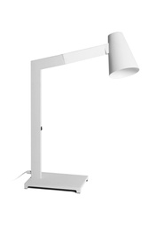 [LA/101/BI] Lampada da tavolo con paralume in metallo bianco 415x60,5h cm